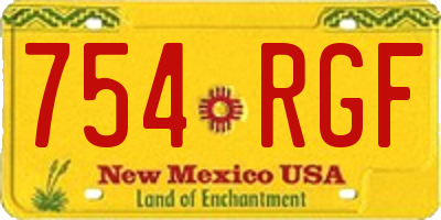 NM license plate 754RGF