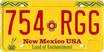 NM license plate 754RGG