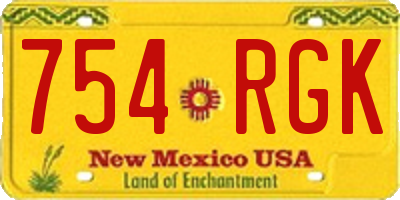 NM license plate 754RGK