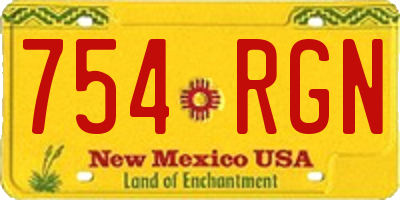 NM license plate 754RGN