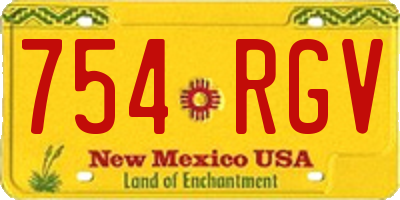 NM license plate 754RGV