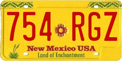 NM license plate 754RGZ