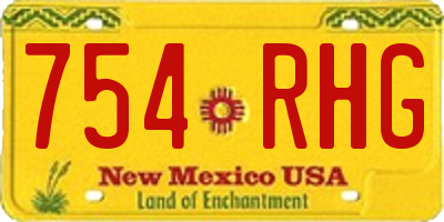 NM license plate 754RHG