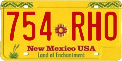 NM license plate 754RHO