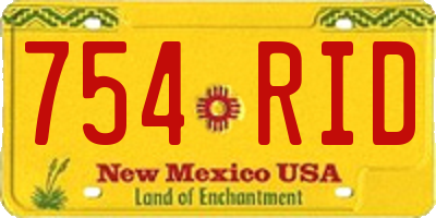 NM license plate 754RID