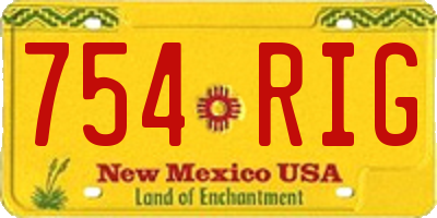 NM license plate 754RIG