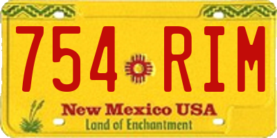NM license plate 754RIM