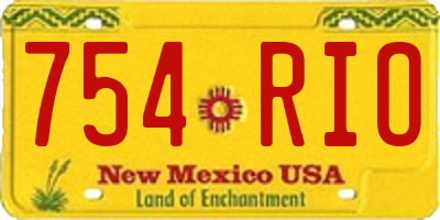NM license plate 754RIO