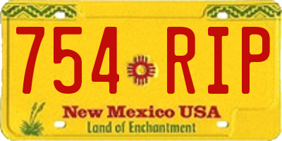 NM license plate 754RIP