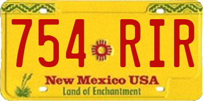 NM license plate 754RIR