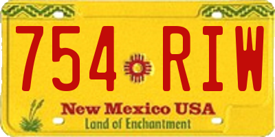 NM license plate 754RIW