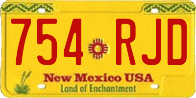 NM license plate 754RJD