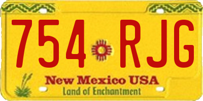 NM license plate 754RJG
