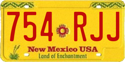 NM license plate 754RJJ