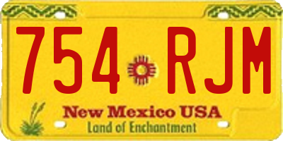 NM license plate 754RJM