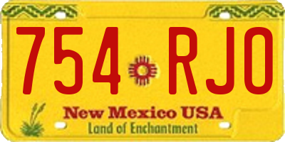 NM license plate 754RJO