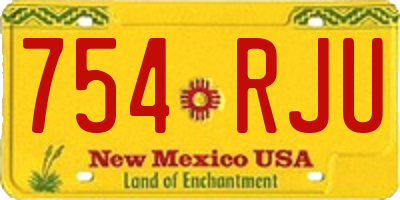 NM license plate 754RJU
