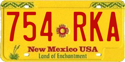 NM license plate 754RKA