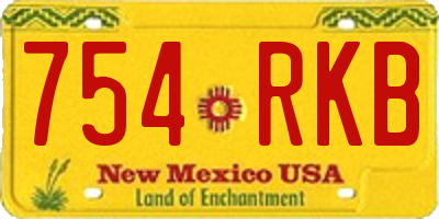 NM license plate 754RKB