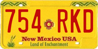 NM license plate 754RKD