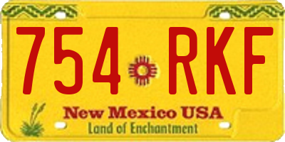 NM license plate 754RKF