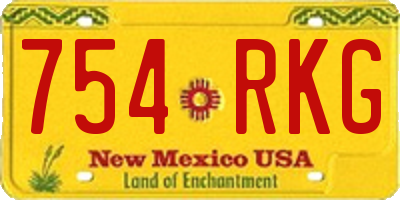 NM license plate 754RKG