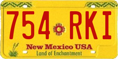 NM license plate 754RKI