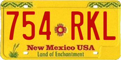 NM license plate 754RKL