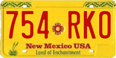 NM license plate 754RKO