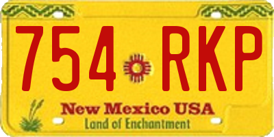 NM license plate 754RKP