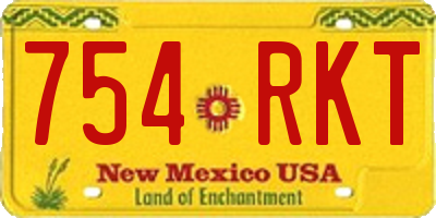 NM license plate 754RKT