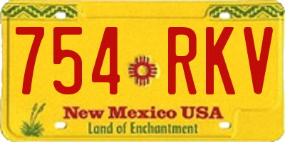 NM license plate 754RKV