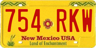 NM license plate 754RKW