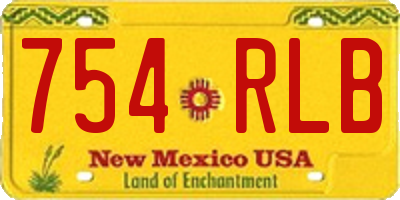 NM license plate 754RLB