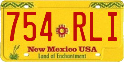 NM license plate 754RLI
