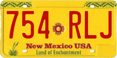 NM license plate 754RLJ