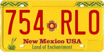NM license plate 754RLO