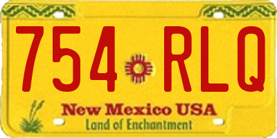 NM license plate 754RLQ