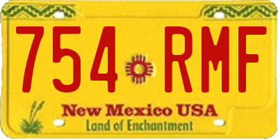NM license plate 754RMF