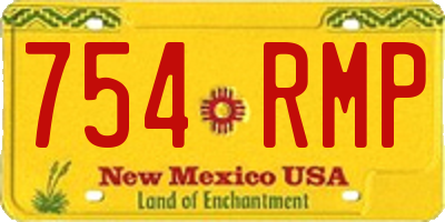 NM license plate 754RMP