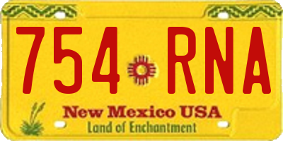 NM license plate 754RNA