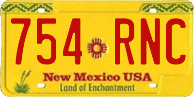 NM license plate 754RNC
