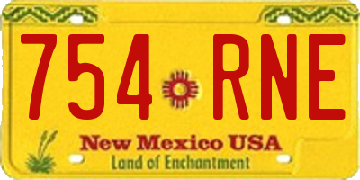 NM license plate 754RNE