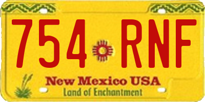NM license plate 754RNF