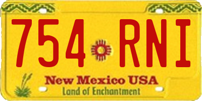NM license plate 754RNI