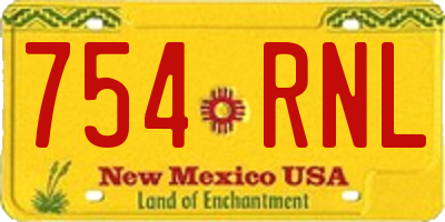 NM license plate 754RNL