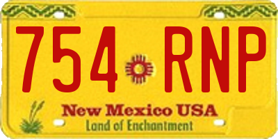 NM license plate 754RNP
