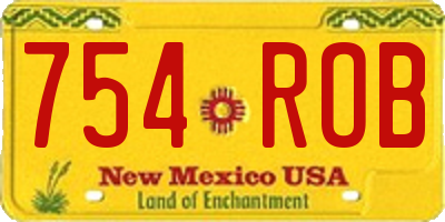 NM license plate 754ROB