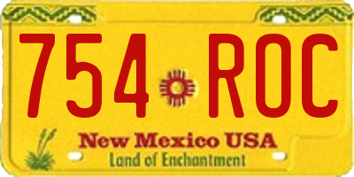 NM license plate 754ROC