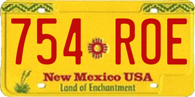 NM license plate 754ROE